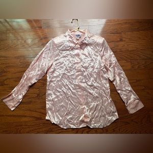 Cindy Collins Satin Women’s Shirt Baby Pink Size S